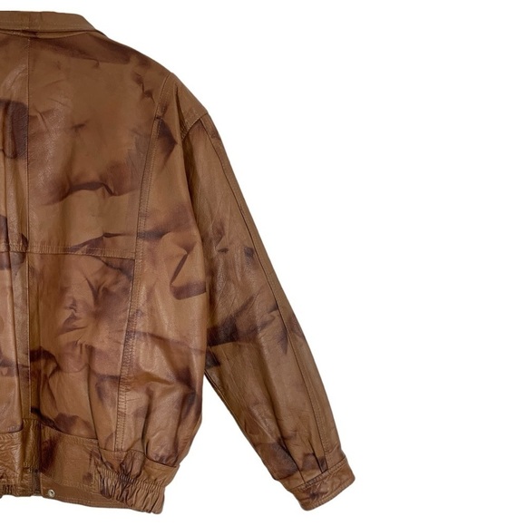 Vintage Saad Taha Leather Factory Leather Bomber Jacket Size XL - Picture 6 of 11